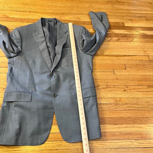 ENZO Sport Coat Mens 42 Striped Two Button Double Vented Blazer Gray - Picture 10 of 12